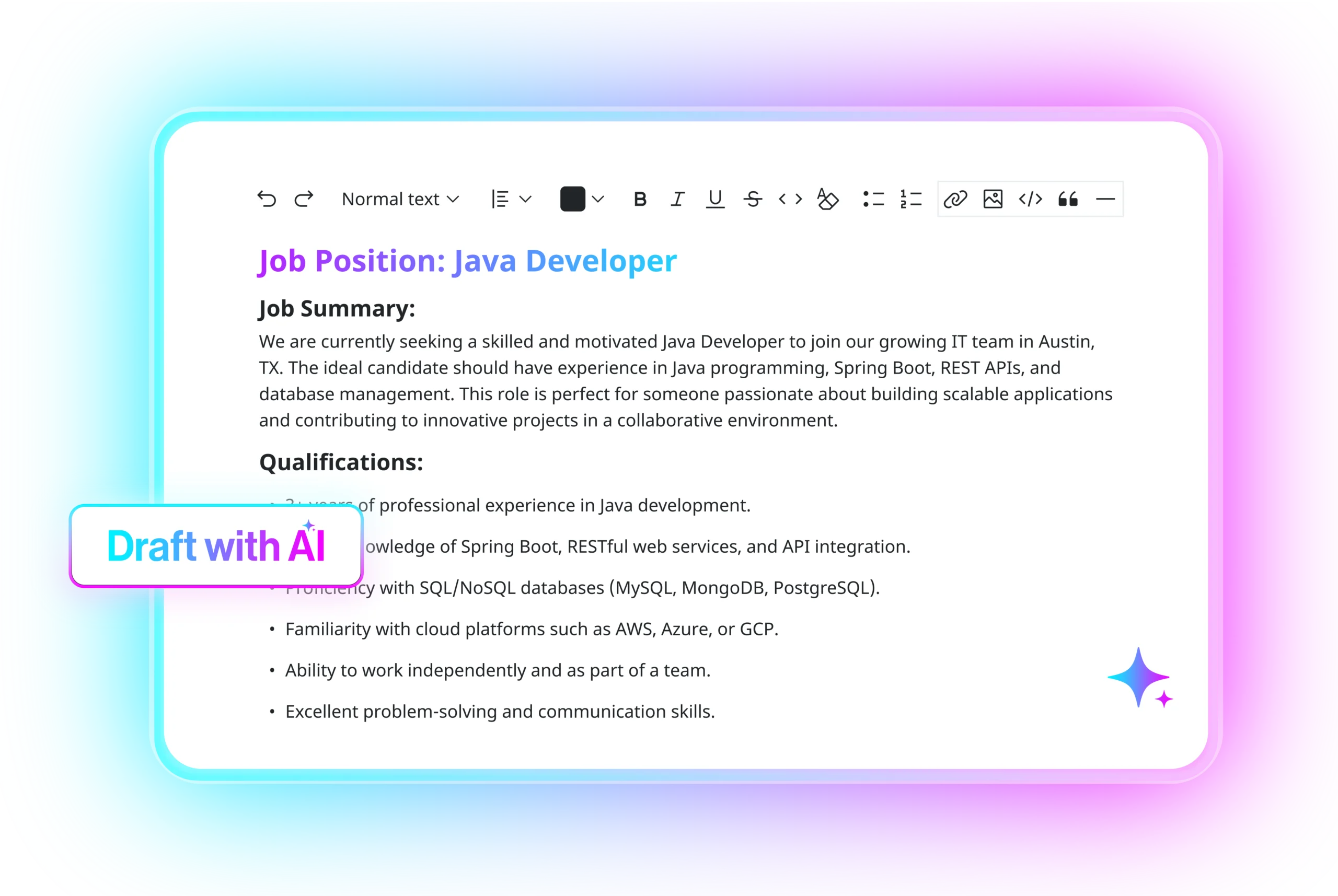 AI-powered Job Description